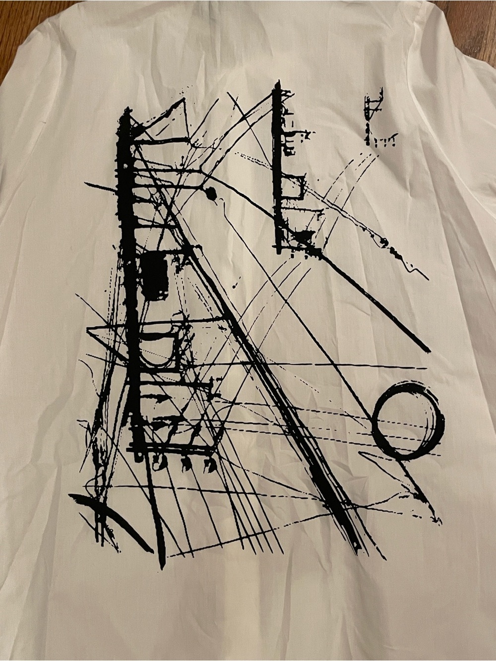 Luukaa White Shirt with Black Graphic Back NWOT - Picture 2 of 13